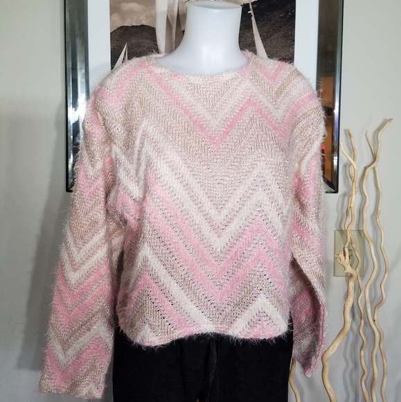 Zara Basic Textured Chevron Sweater Size M - Picture 2 of 3